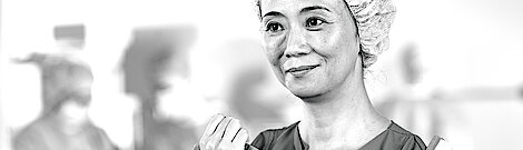 Nurse standing in hospital.